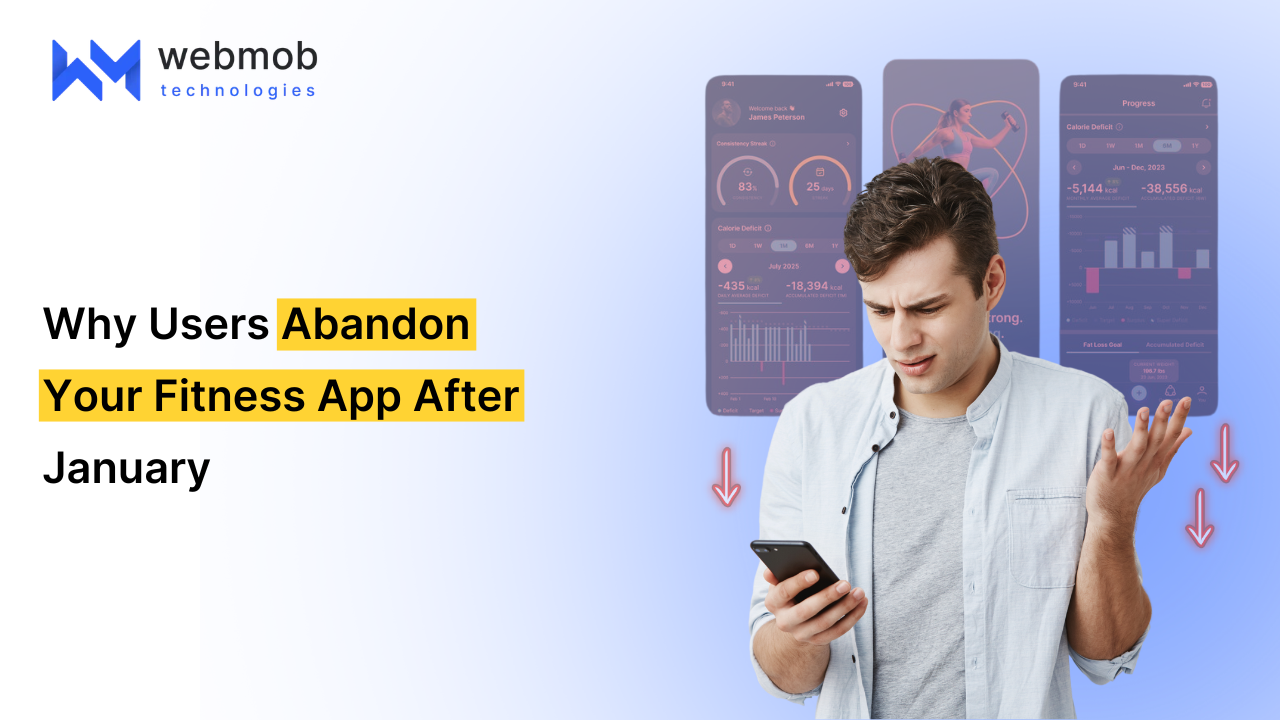 Man frustrated using a fitness app after January