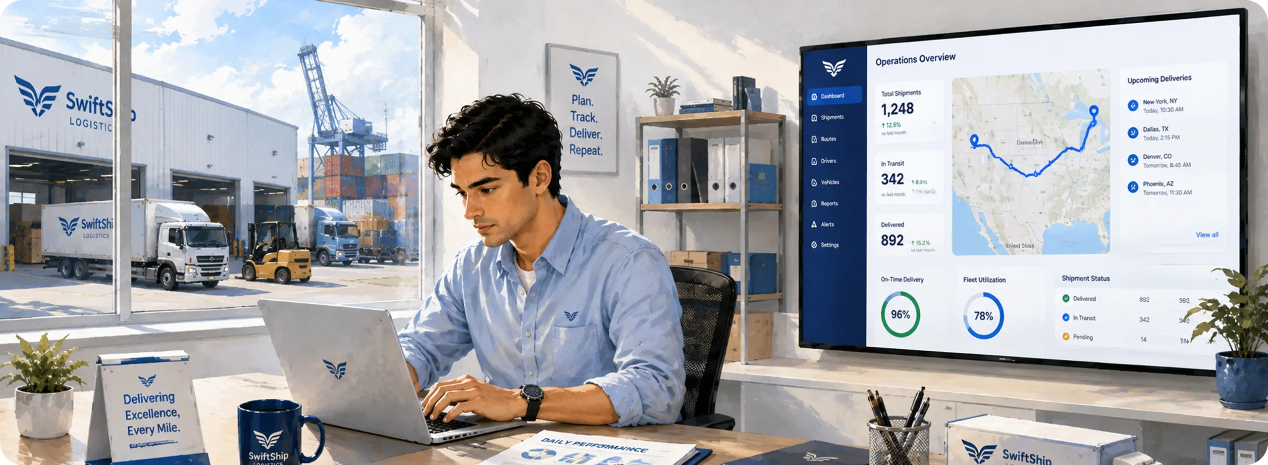 Two professionals reviewing a fintech dashboard on a laptop